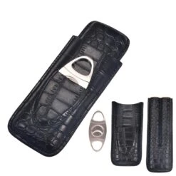 Portable Genuine Leather Cigar Case