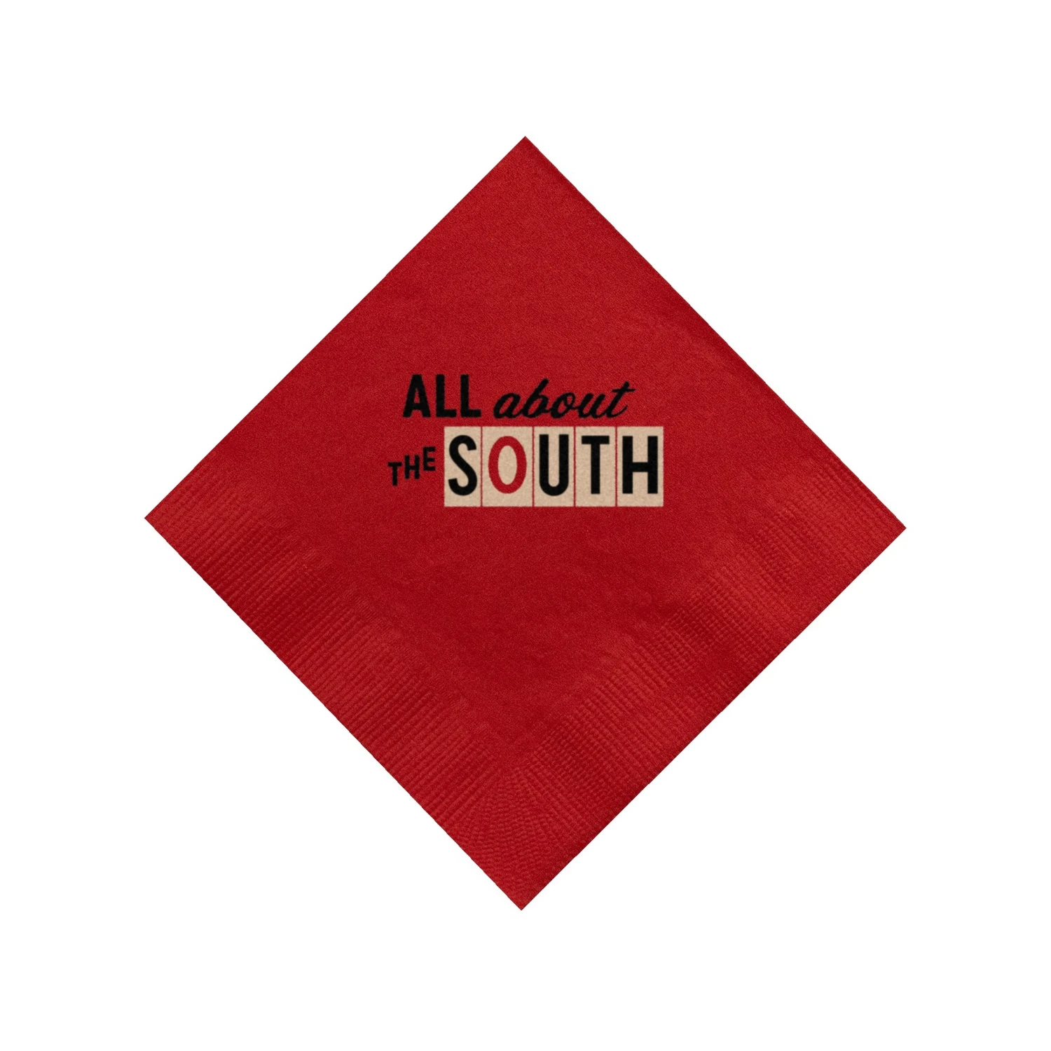 Beverage Napkin - Red - Tradition 3 Beverage Napkin - Red - Tradition