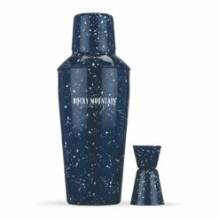 Enamel Cocktail Shaker And Jigger Set