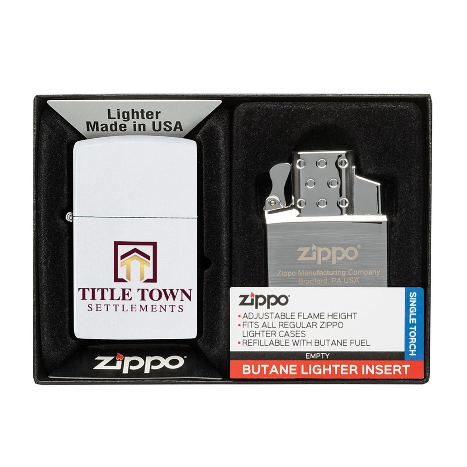 Matte Zippo® Lighter & Single Butane Insert Gift Set 3 Matte Zippo® Lighter & Single Butane Insert Gift Set