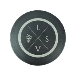 9 3/4" Round Slate Decor With Foam Pads