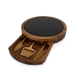 Insignia -Acacia And Slate Serving Board With Cheese Tools