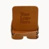 3.75" Genuine Leather Set Of 4 Square Coaster W/Holder -Bar Supply Store QPic 540