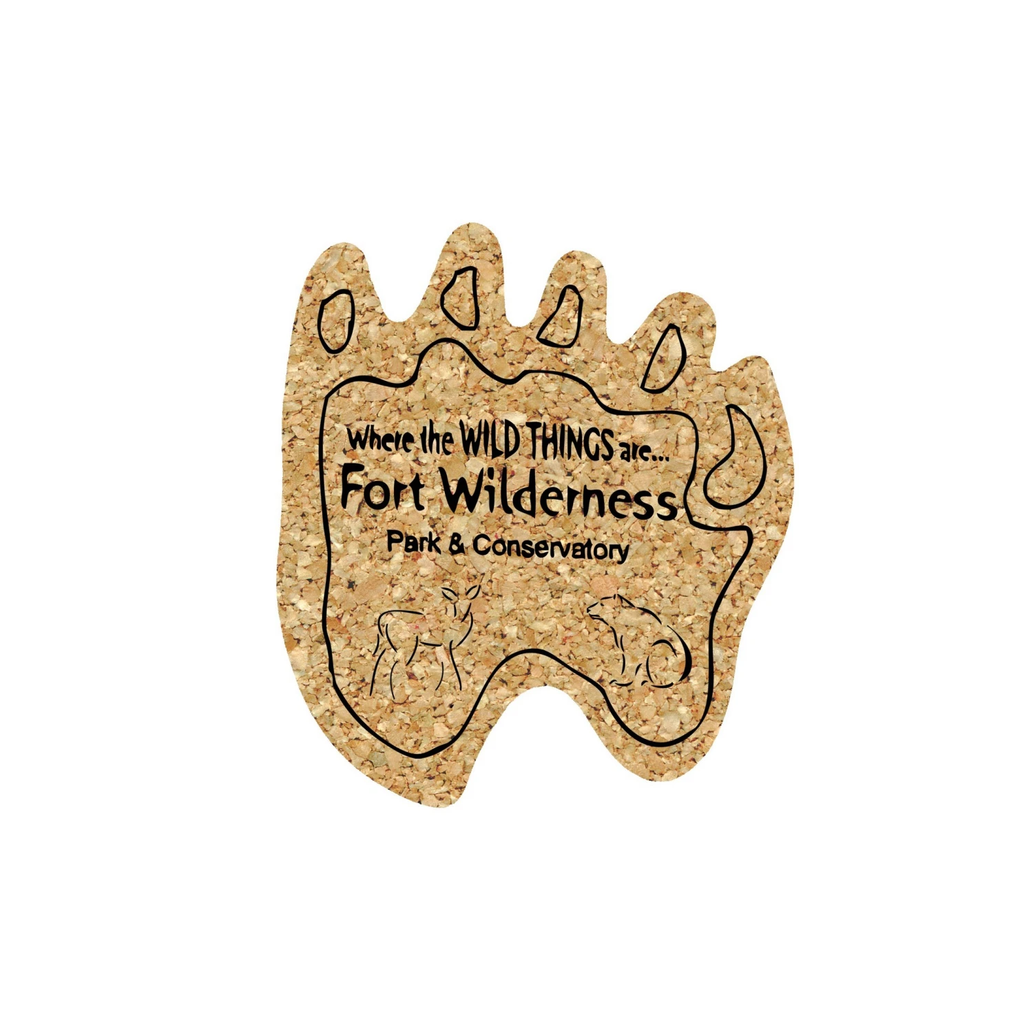 4" Econo Cork Paw Coaster 3 4" Econo Cork Paw Coaster