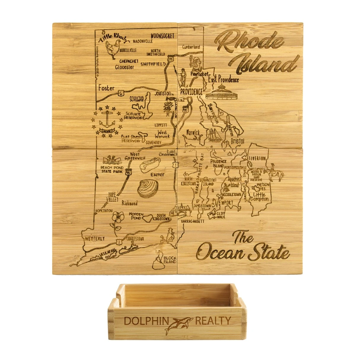 Rhode Island Puzzle Coaster Set 3 Rhode Island Puzzle Coaster Set