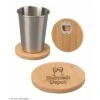Union Printed - 4 Inch Round Bamboo Coaster With Beer Opener - Laser Engraved Logo -Bar Supply Store QPic 604