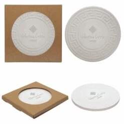 Round Greek Key Absorbent Stone Coaster