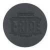 Black Leather Coaster | Circle | 3 7/8" Dia. | Debossed -Bar Supply Store QPic 619