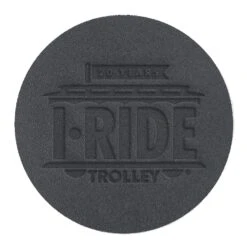 Black Leather Coaster | Circle | 3 7/8" Dia. | Debossed