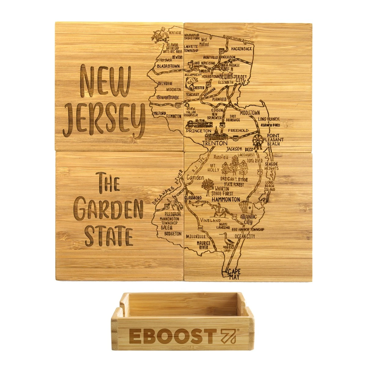 New Jersey Puzzle Coaster Set 3 New Jersey Puzzle Coaster Set