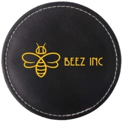 Benson Bonded Leather Round Coaster Single : Single