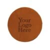 3.75" Genuine Leather Single Round Coaster -Bar Supply Store QPic 648
