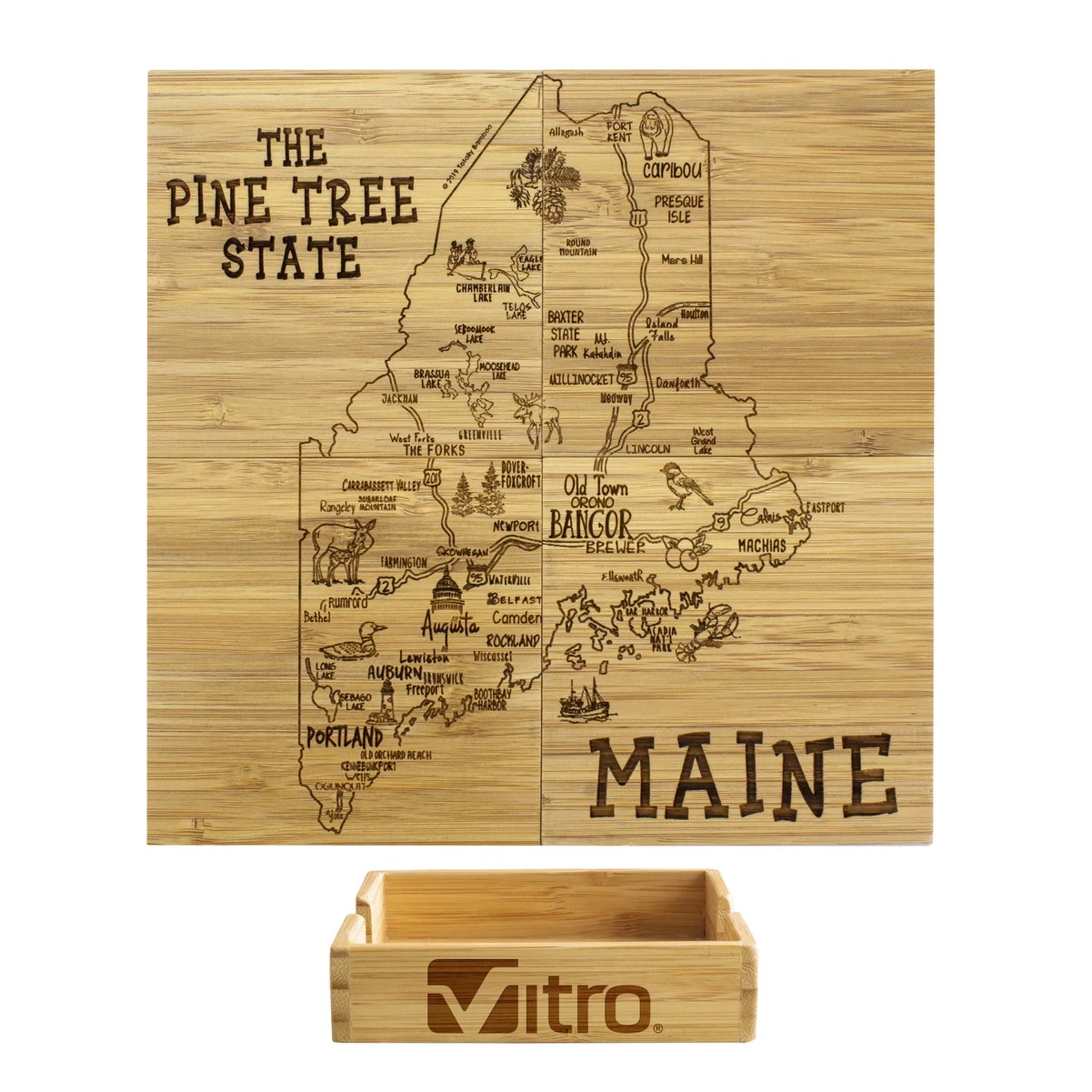 Maine Puzzle Coaster Set 3 Maine Puzzle Coaster Set