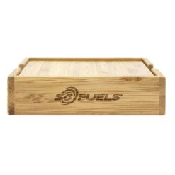 4 Piece Bamboo Coaster Set W/Case
