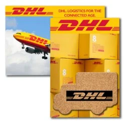 Post Card With Box Truck Cork Coaster