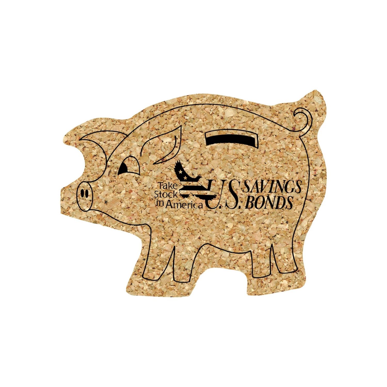 5" Standard Cork Piggy Bank Coaster 3 5" Standard Cork Piggy Bank Coaster