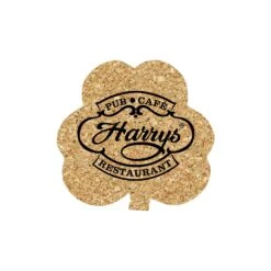 5" Standard Cork Shamrock Coaster