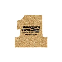 5" Standard Cork Number One Shape Coaster