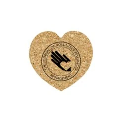 5" Standard Cork Heart Coaster