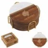 Acacia Wood & Marble Coaster Set -Bar Supply Store QPic 808