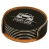 Round Leatherette Coaster Set
