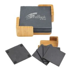 Bamboo + Slate Coasters (Square)