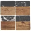 Black Marble And Wood Coaster Set 1 Black Marble And Wood Coaster Set -Bar Supply Store QPic 817