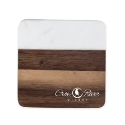 Marble & Acacia Coaster Set By Twine®