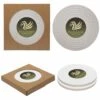 Round Greek Key Absorbent Stone Coaster Duo 1 Round Greek Key Absorbent Stone Coaster Duo -Bar Supply Store QPic 822