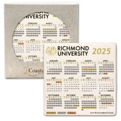CoasterStone Square Absorbent Stone Coaster - Single (4 1/4"x4 1/4") - Calendar