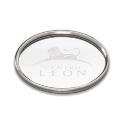 Madrid Coaster - Stainless/Glass 4"