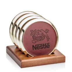 Danville On Porterfield Base - Set Of 4 Gold/Leatherette