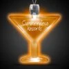 24" Pad Printed Amber Yellow Martini Light-Up Pendant Necklace -Bar Supply Store QPic 886