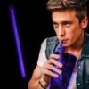 9" Purple Supreme Pad Printed Glow Straw -Bar Supply Store QPic 888