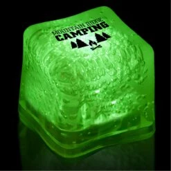 1 3/8" Pad Printed Green Lited Ice Cube