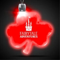 Pad Printed Red Shamrock Light Up Pendant