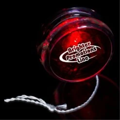 2" Pad Printed Light-Up Red & Clear Yo-Yo W/Red LED