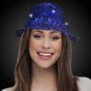 Blue Leopard Print Sequin LED Fedora 2 Blue Leopard Print Sequin LED Fedora -Bar Supply Store QPic 915