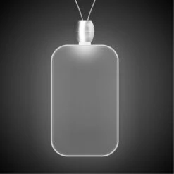24" Laser Engraved White Dog Tag Light-Up Pendant Necklace