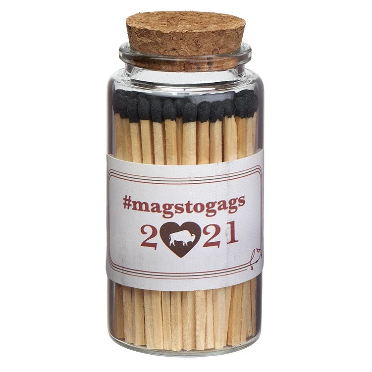 "Aglow" Glass Match Stick Jar - W/ Full Color Label - 80 Count 3 "Aglow" Glass Match Stick Jar - W/ Full Color Label - 80 Count