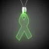24" Pad Printed Green Ribbon Light-Up Pendant Necklace -Bar Supply Store QPic 922