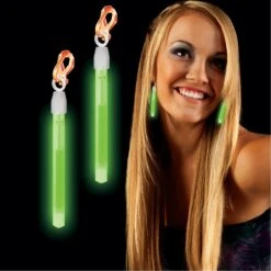 Green Glow Clip On Earrings