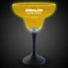 Yellow Neon LED Pad Printed Margarita Glasses -Bar Supply Store QPic 938