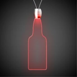 24" Digi-Printed Red Bottle Light-Up Pendant Necklace