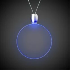 24" Digi-Printed Blue Round Light-Up Pendant Necklace