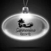 24" Pad Printed White Oval Light-Up Pendant Necklace -Bar Supply Store QPic 971