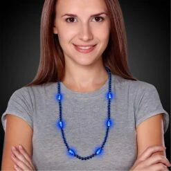 Blue LED Beaded Necklace