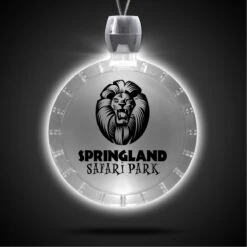 24" Digi-Printed White Bottle Cap Light-Up Pendant Necklace