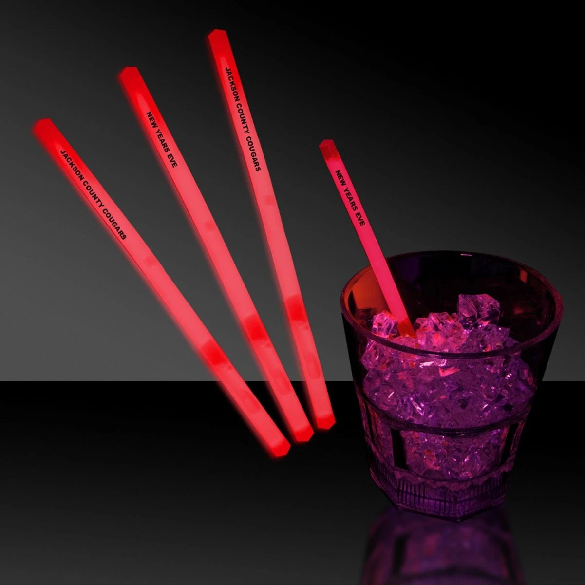5" Pad Printed Red Glow Swizzle Stick 3 5" Pad Printed Red Glow Swizzle Stick
