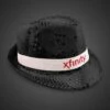 Black Sequin Fedora Hat W/Silk Screened White Band -Bar Supply Store QPic 991